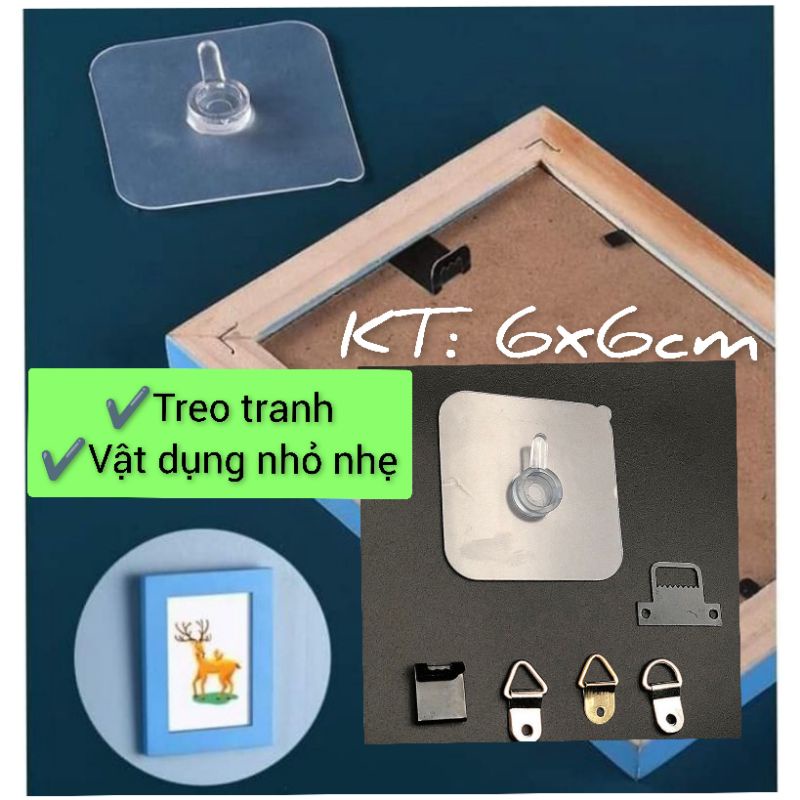 Miếng dán treo tranh dán tường gạch men, cửa kính, vật dụng nhỏ nhẹ, móc hình kèn