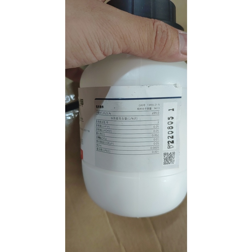 Hóa chất Potassium fluoride CAS 13455-21-5 KF 2H2O lọ 500g kali florua KF.2H2O