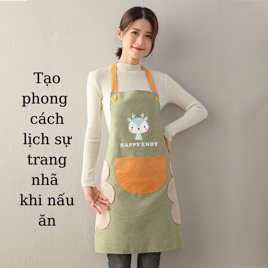 [Mã LT50 giảm 50k đơn 250k] Tạp dề nấu ăn, pha chế chống nước phong cách Hàn Quốc TiLoKi TTD02