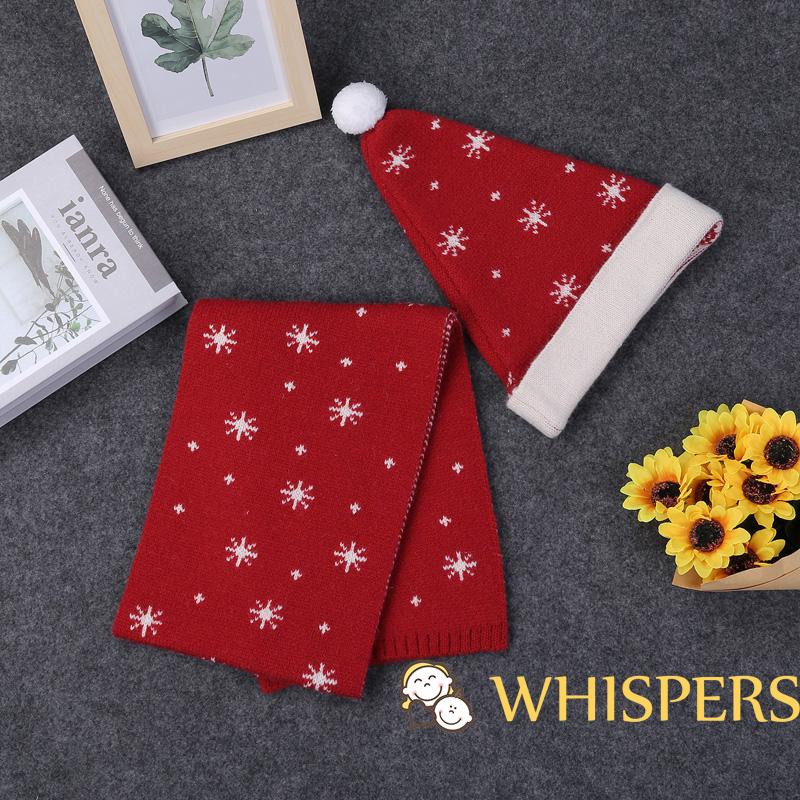 Whispers Set Khăn Choàng Len Dài Rộng Đính Bóng Lông Chắp Vá Màu Sắc Trơn Dành Cho Trẻ Em