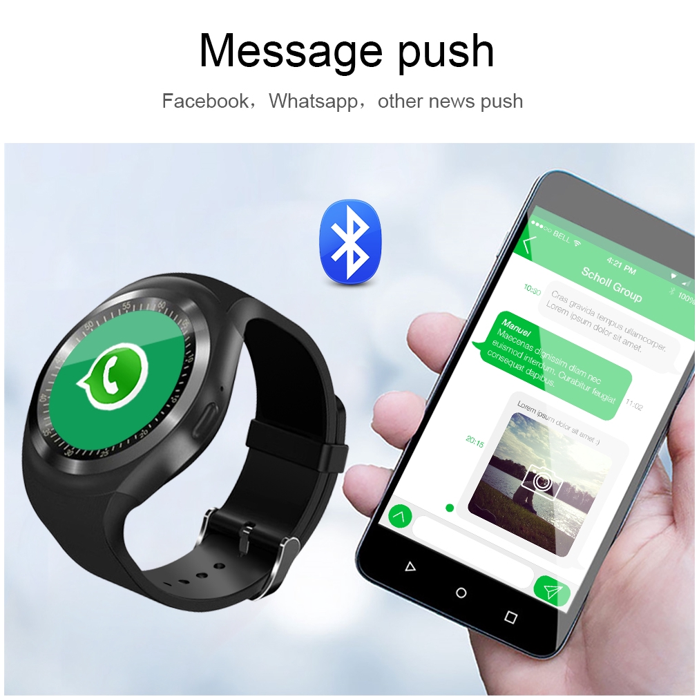 Đồng Hồ Thông Minh Y1 Bluetooth Có Camera Cho Android Và Phụ Kiện