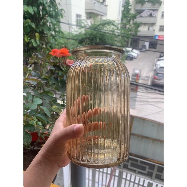 BÌNH HOA PHA LÊ VINTAGE MÀU HỔ PHÁCH