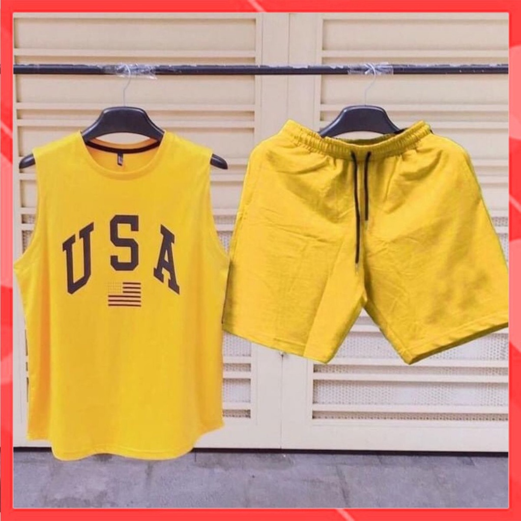 Bộ quần áo bé trai Familylove - Bộ đồ thể thao ba lỗ USA chất cotton 100% mềm mịn thoáng mát