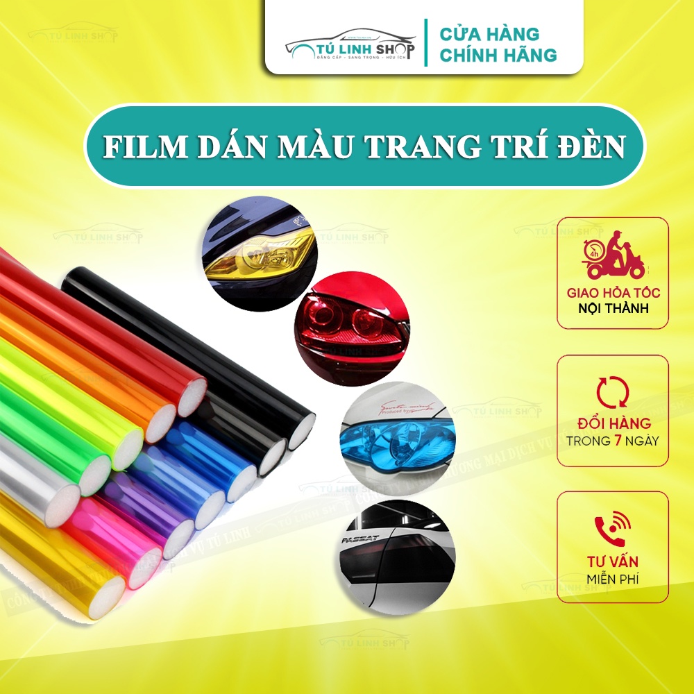 Decal tấm film dán đèn pha ô tô, xe máy cao cấp kích thước 30x60 cm, nhiều màu lựa chọn | BigBuy360 - bigbuy360.vn