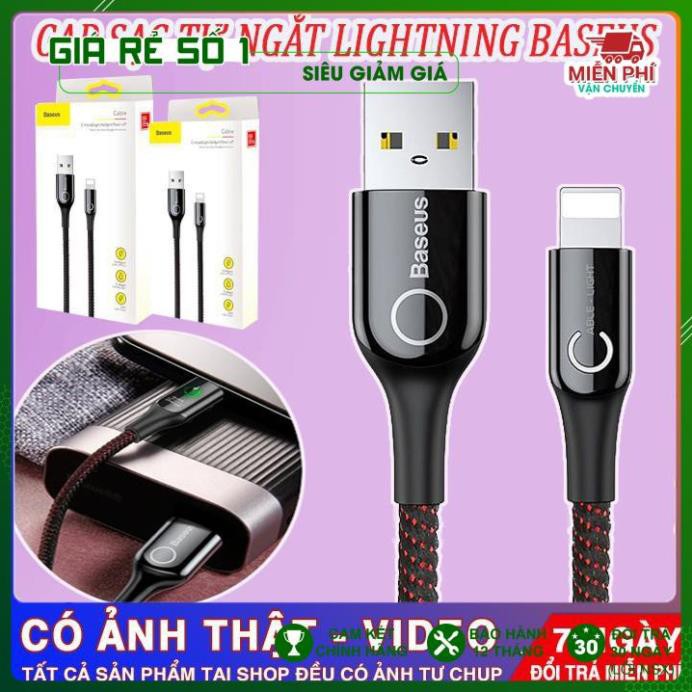 FreeShip - CÁP SẠC NHANH IPHONE TỰ NGẮT | Baseus | Dây Chống Rối Có Đèn Led | 32006 KhoPhuKien.No1