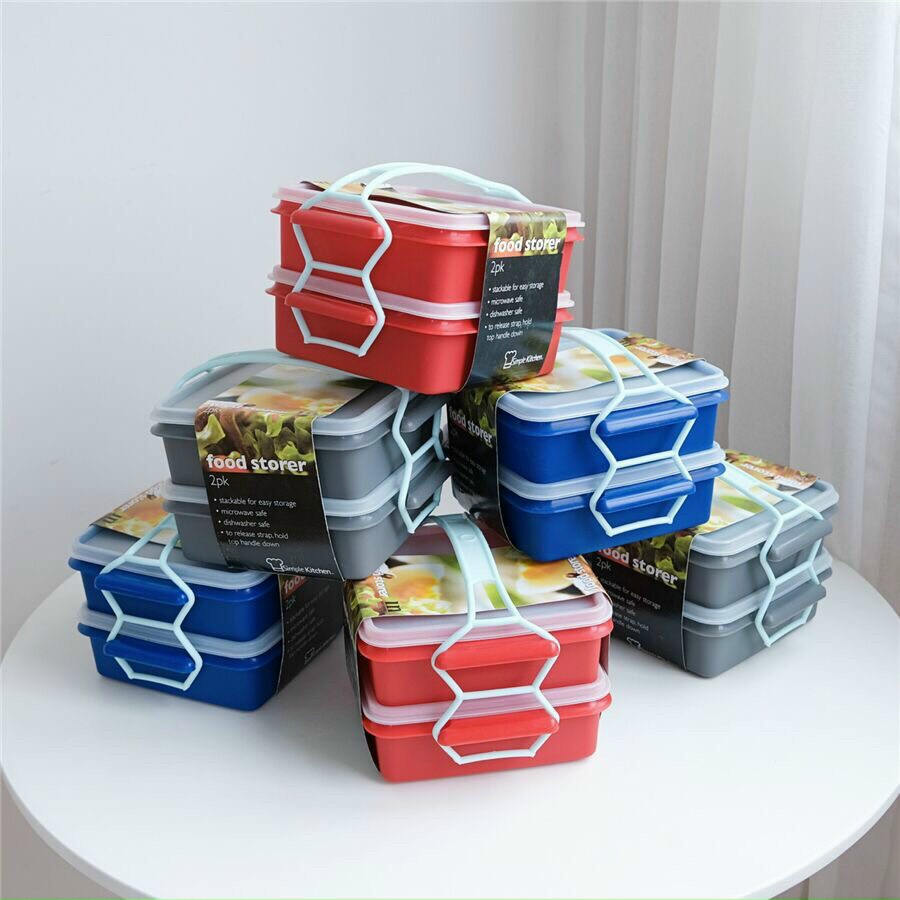 ️‍HỘP CƠM VUÔNG ĐA NĂNG 2 TẦNG  SẴN HÀNG 3 MÀU