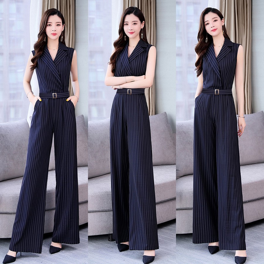 🌹 Jum dài kẽ sọc cổ vest thắt lưng kèm belt như hình MÃ 1070