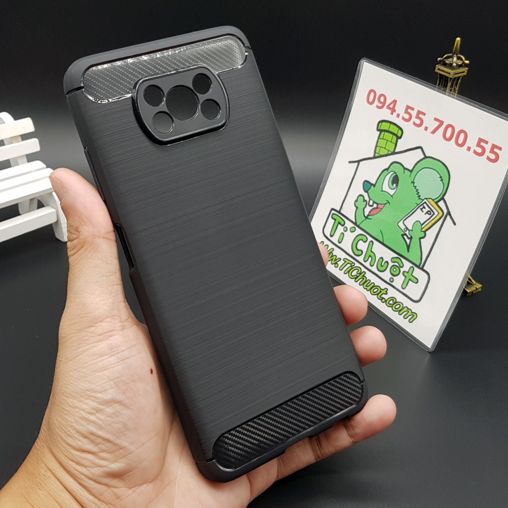 [Ảnh Thật] Ốp Lưng Xiaomi Poco X3/ X3 NFC/ X3 PRO Dẻo Carbon Phay Xước Chống Sốc
