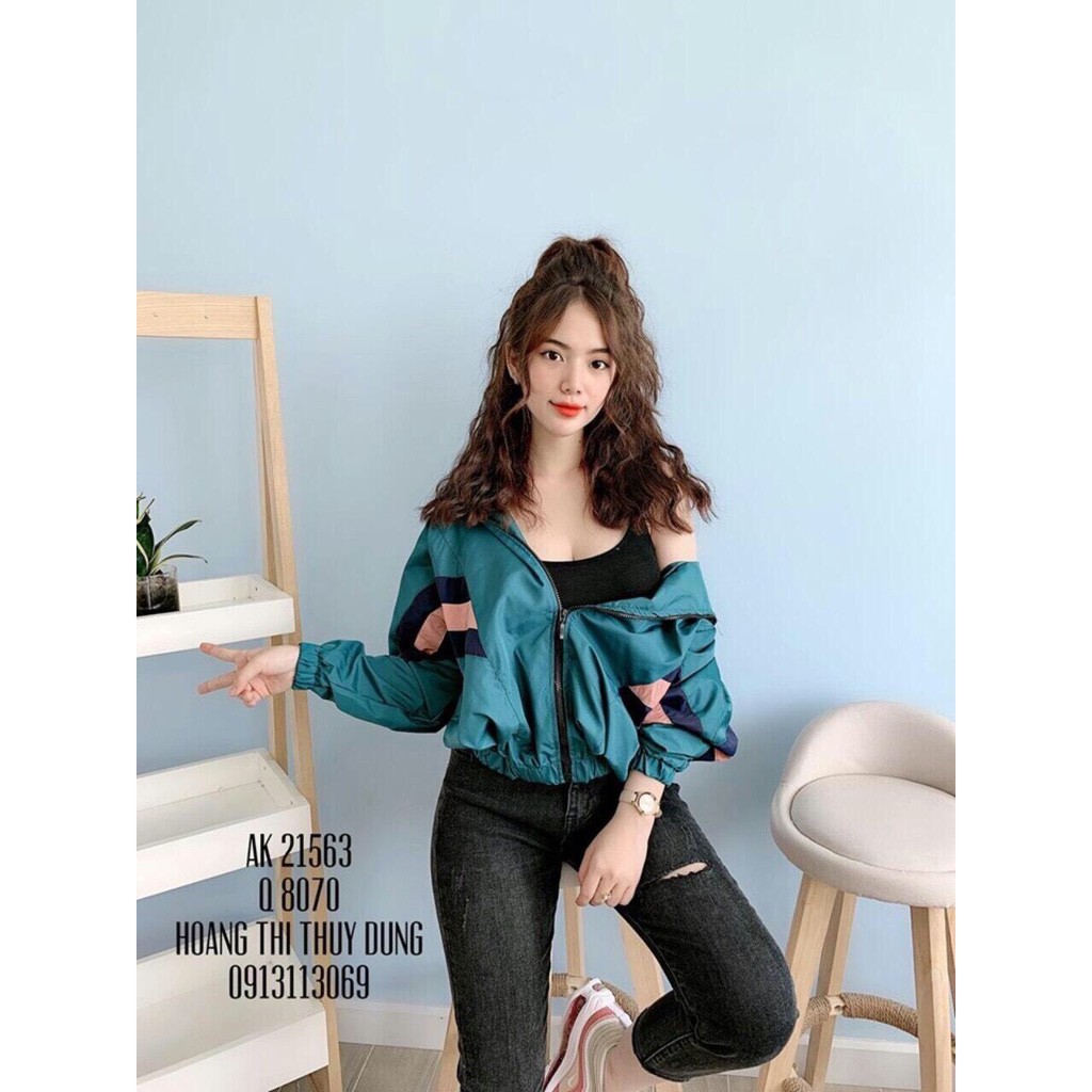 Áo khoác nữ Áo khoác nữ gió dù 2 lớp chống nắng phối viền ngộ nghĩnh-dễ thương | BigBuy360 - bigbuy360.vn