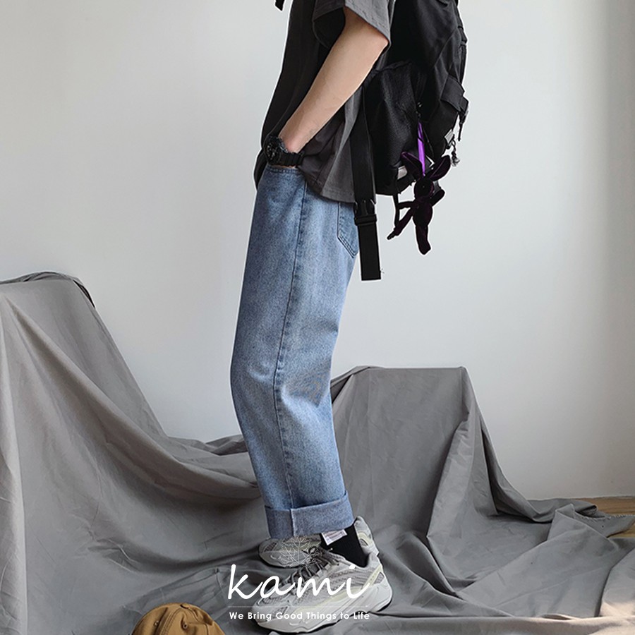  [Freeship50K] Quần jeans xanh trơn Regular-fit Jeans mã JM01 | BigBuy360 - bigbuy360.vn