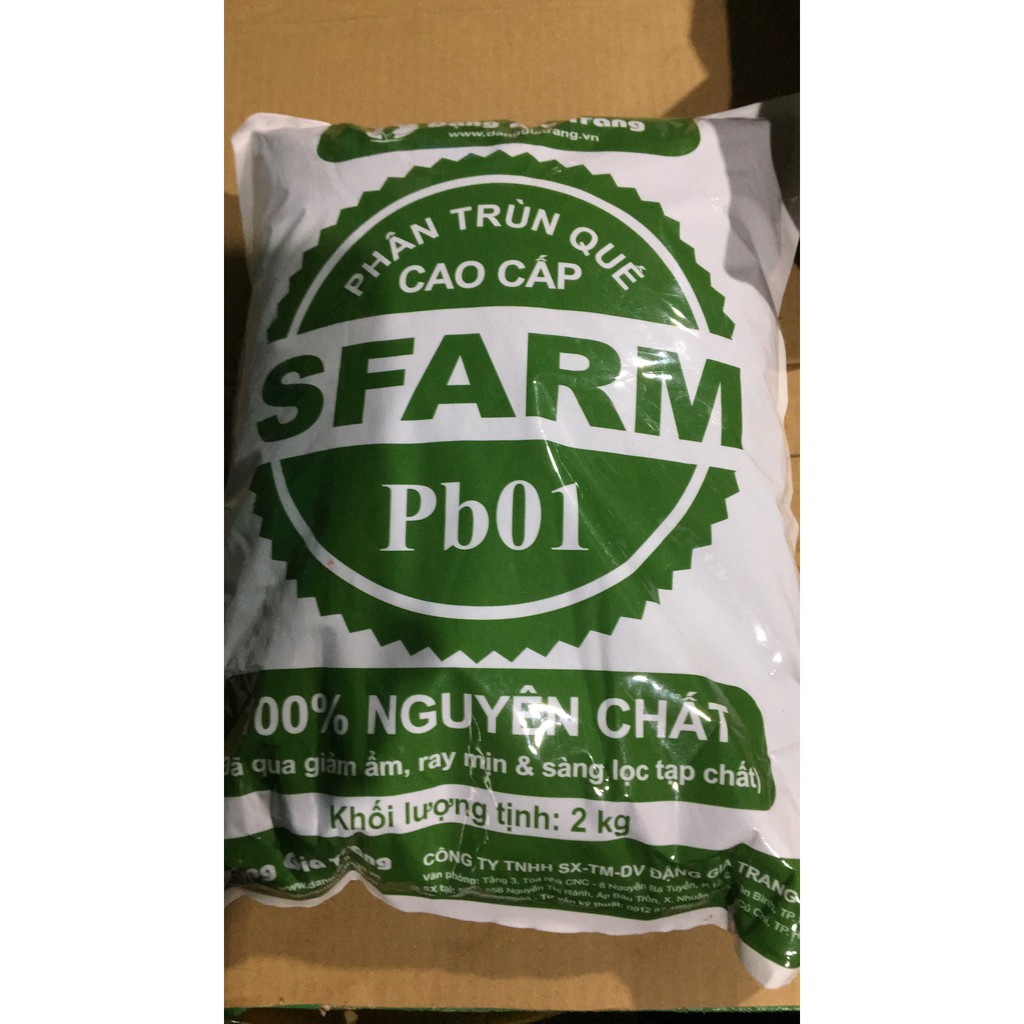 PHÂN TRÙN QUẾ SFARM túi 2KG