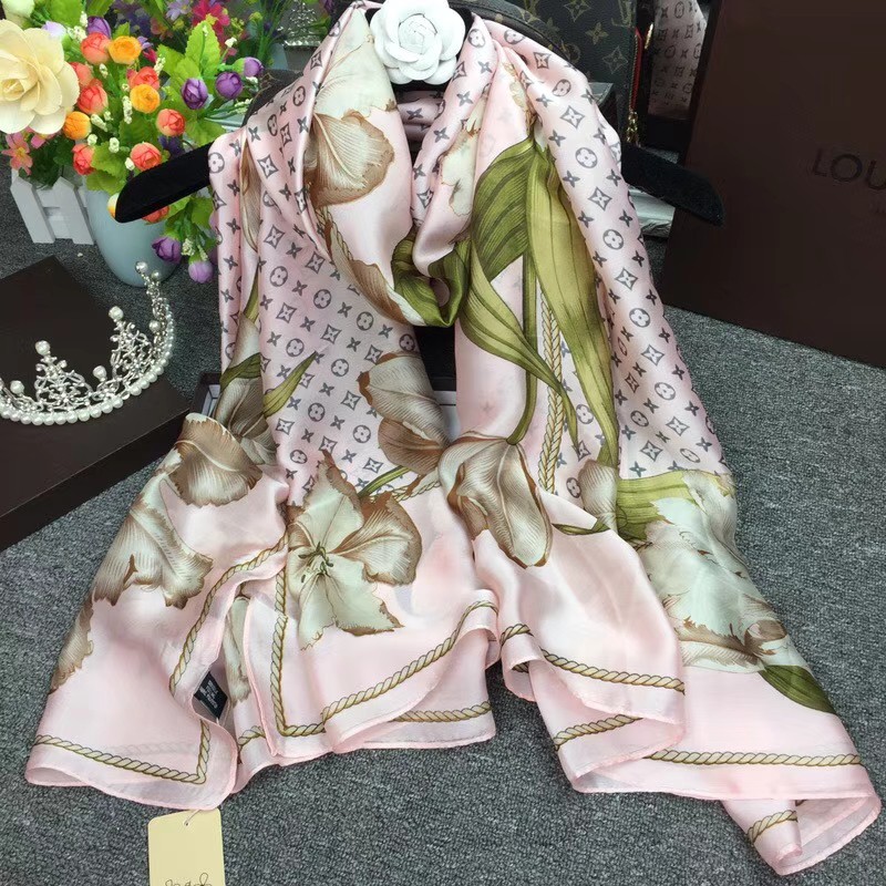 Khăn Choàng Lụa Dài In Họa Tiết Hoa Thời Trang Đi Biển Mùa Hè Mới Cho Nữ