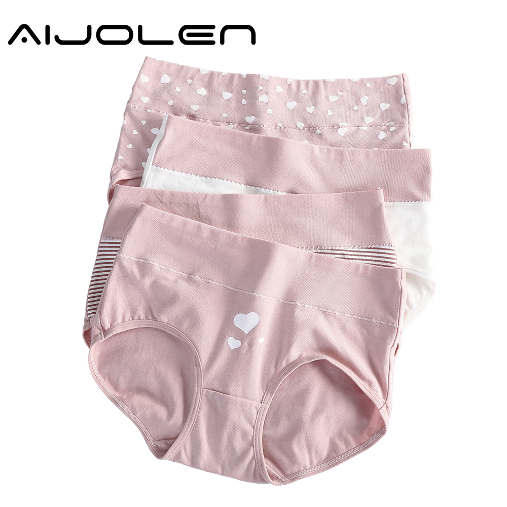 Quần Lót Aijolen Vải Cotton Lưng Cao Thoáng Khí Thoải Mái Cho Nữ