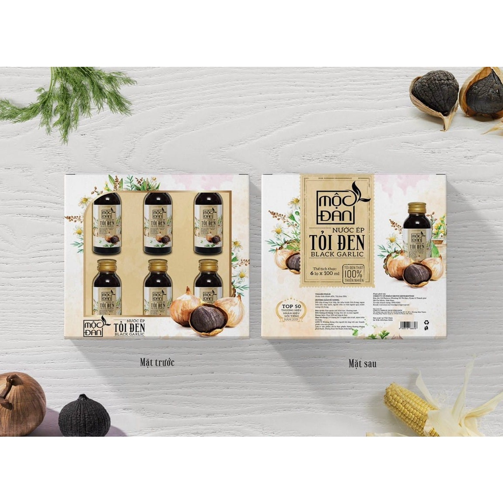 Nước Ép Tỏi Đen Mộc Đan Black Garlic Hộp 10 chai x100ml (WN)