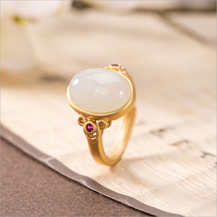 Nhẫn Đeo Tay Đính Ngọc Bích Giả Thời Trang Nữ