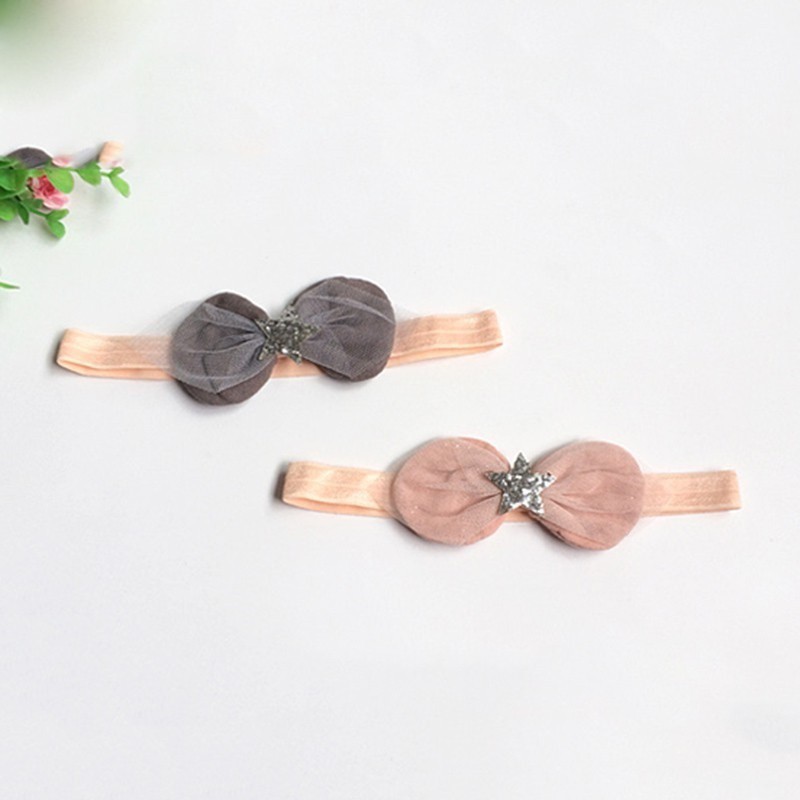 Băng Đô Đính Nơ Họa Tiết Ngôi Sao Dễ Thương Cho Bé