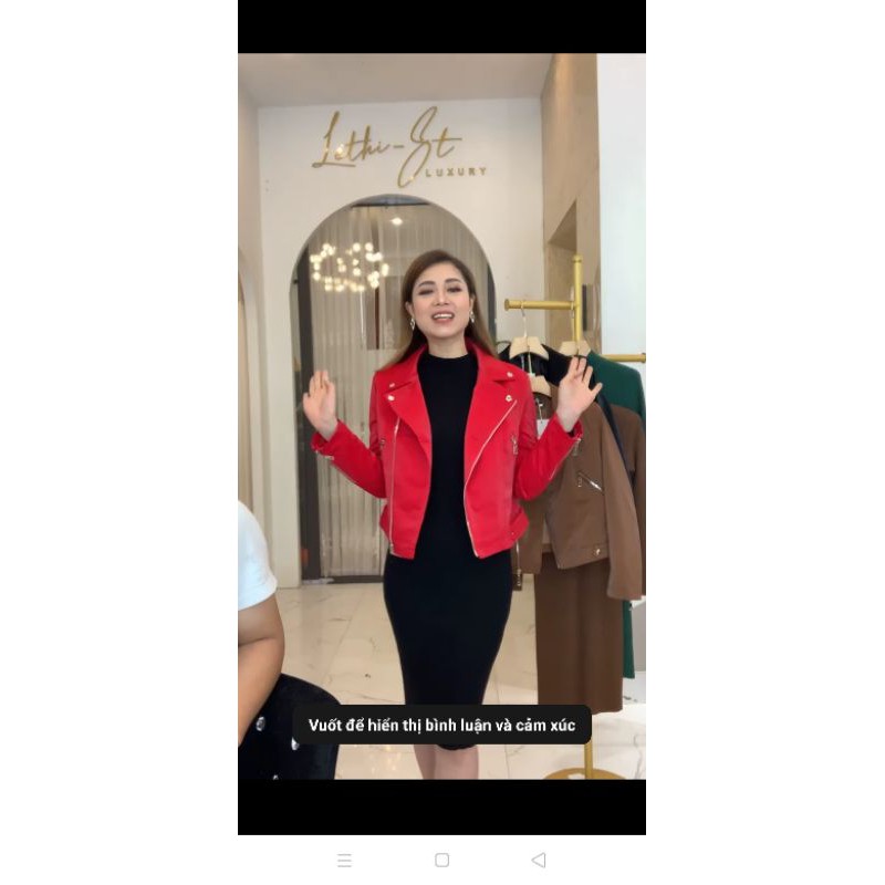 Áo da vest nhung cao cấp