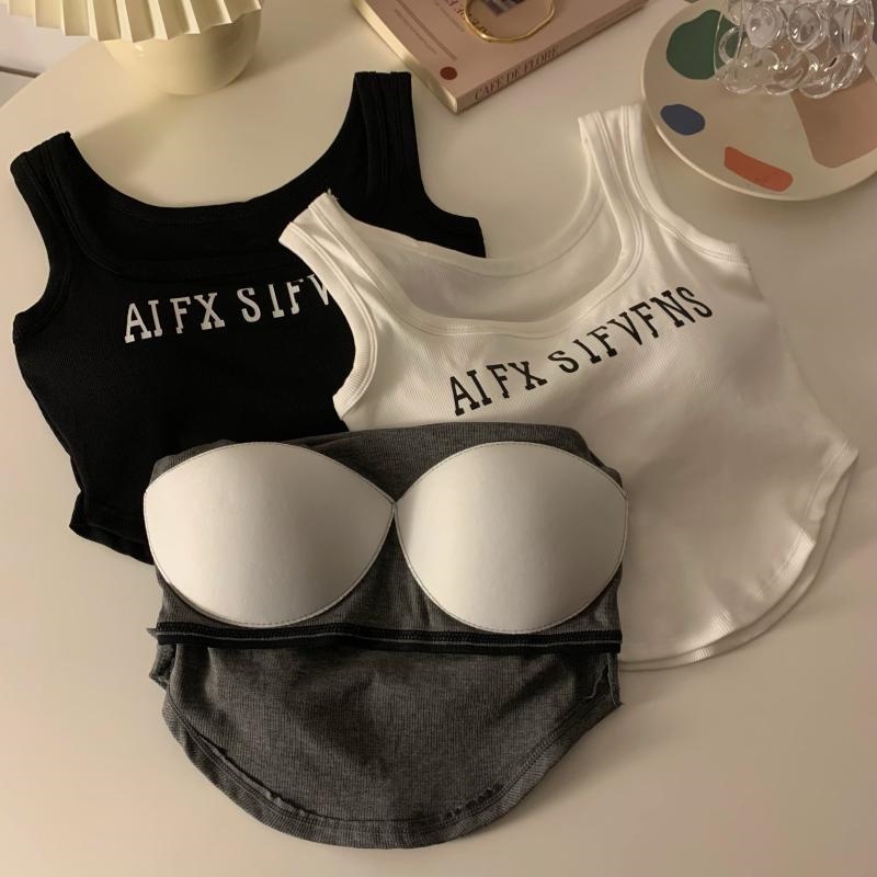 Áo croptop XIAOZHAINV hai dây ôm dáng phong cách Hàn Quốc có 5 màu tùy chọn cho nữ