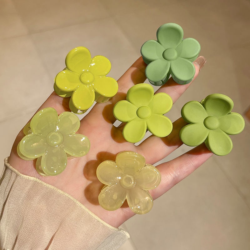 Kẹp Tóc Hình Hoa Mini Màu Xanh Lá Thời Trang Cho Nữ