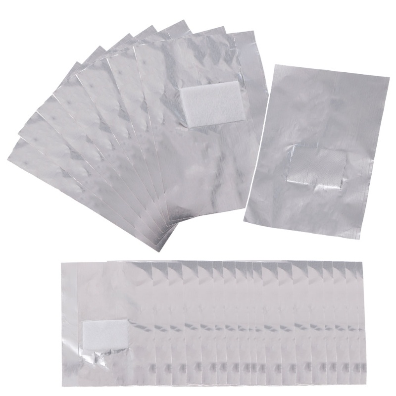 [Hàng mới về] Set 50 giấy bạc ủ móng tay gel tẩy sơn nhanh chóng tiện lợi
