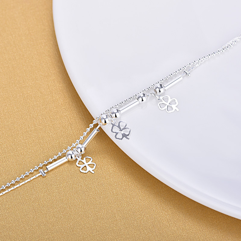 Lắc chân mặt hình cỏ bốn lá thời trang