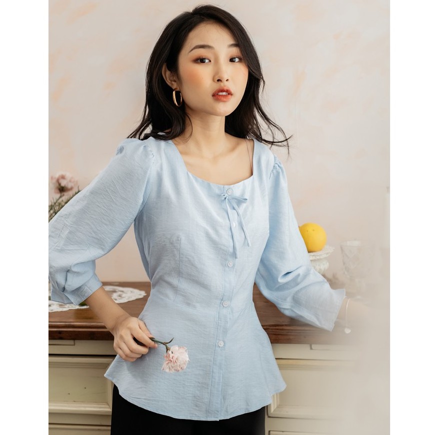 [ HÀNG CÓ SẴN] Sơ mi nữ nơ ngực NACY Top