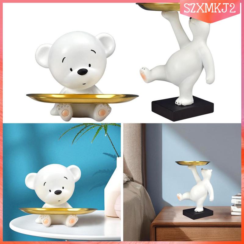 Giá Đỡ Chìa Khóa / Mô Hình Tượng Gấu Trắng Bằng Nhựa Resin szxmkj2
