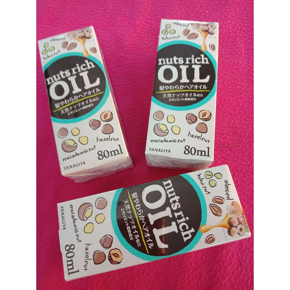 TINH DẦU DƯỠNG TÓC CHIẾT XUẤT CÁC LOẠI HẠT YANAGIYA NUTS RICH OIL 80ML CHÍNH HÃNG - 6572