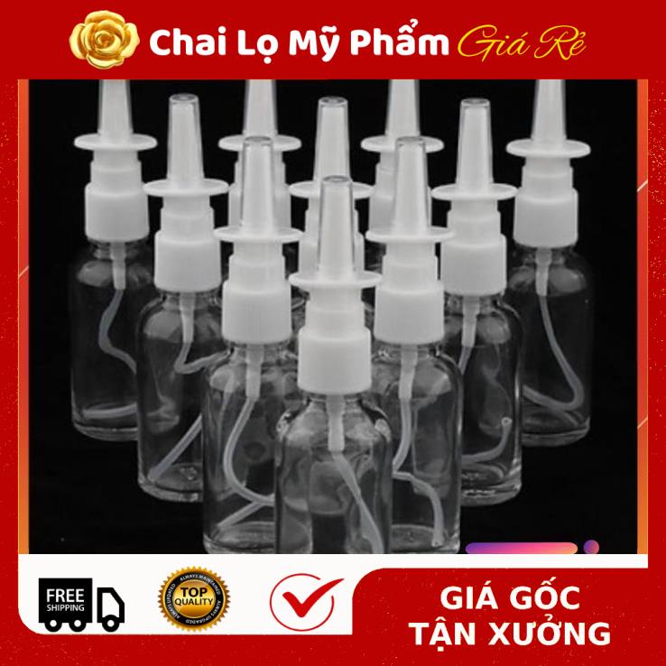 [RẺ VÔ ĐỊCH] Chai xịt mũi thẳng Thủy tinh 5ml,10ml,15ml,20ml,30ml,50ml đựng dung dịch xịt mũi, xịt xoang, xịt họng .