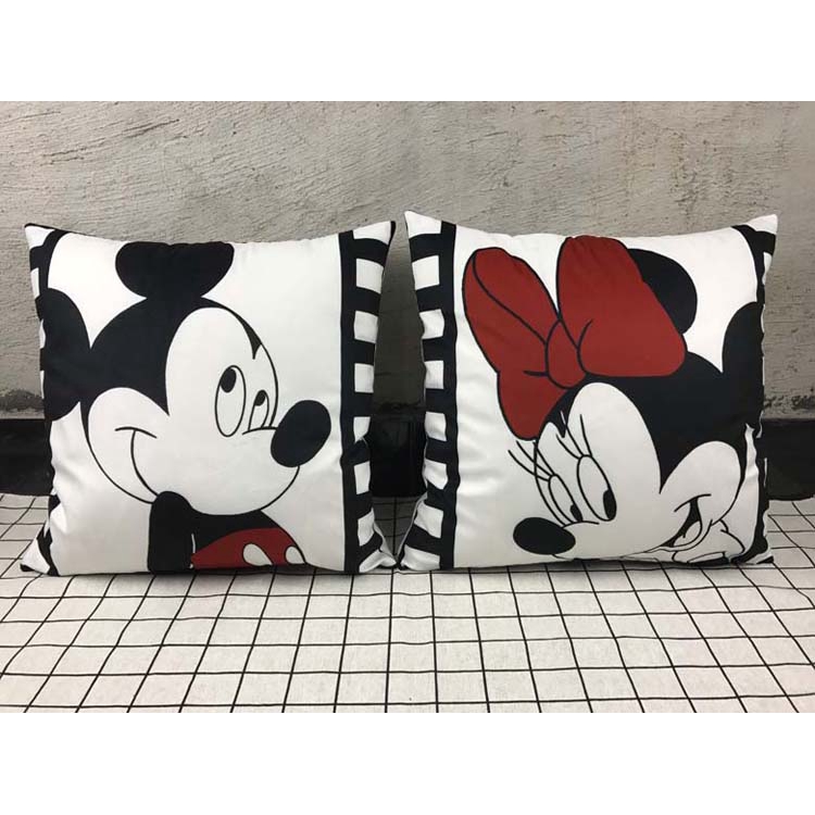 Vỏ Gối 45 * 45cm In Hình Chuột mickey Đáng Yêu