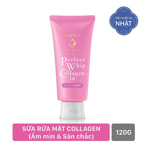 [Mã FMCGMALL -8% đơn 250K] Sữa rửa mặt tạo bọt bổ sung Collagen Senka Perfect Whip Collagen In 120g_14836