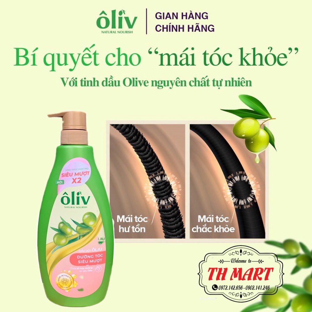 Dầu gội đầu tinh dầu ôliv dưỡng tóc siêu mượt, tóc chắc khoẻ ôliv 650ml - 1 Lít