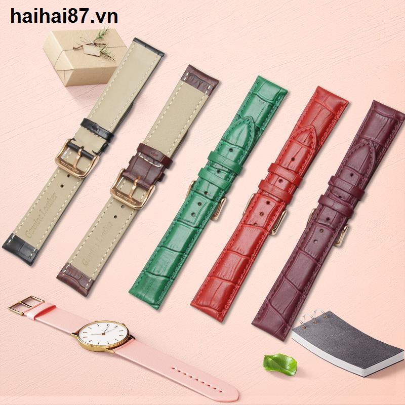 Phù Hợp Vòng Đeo Tay Bằng Da Bò Thật Màu Trắng / Xanh Dương / Đen 16 18 20mm Cho Certina Certina