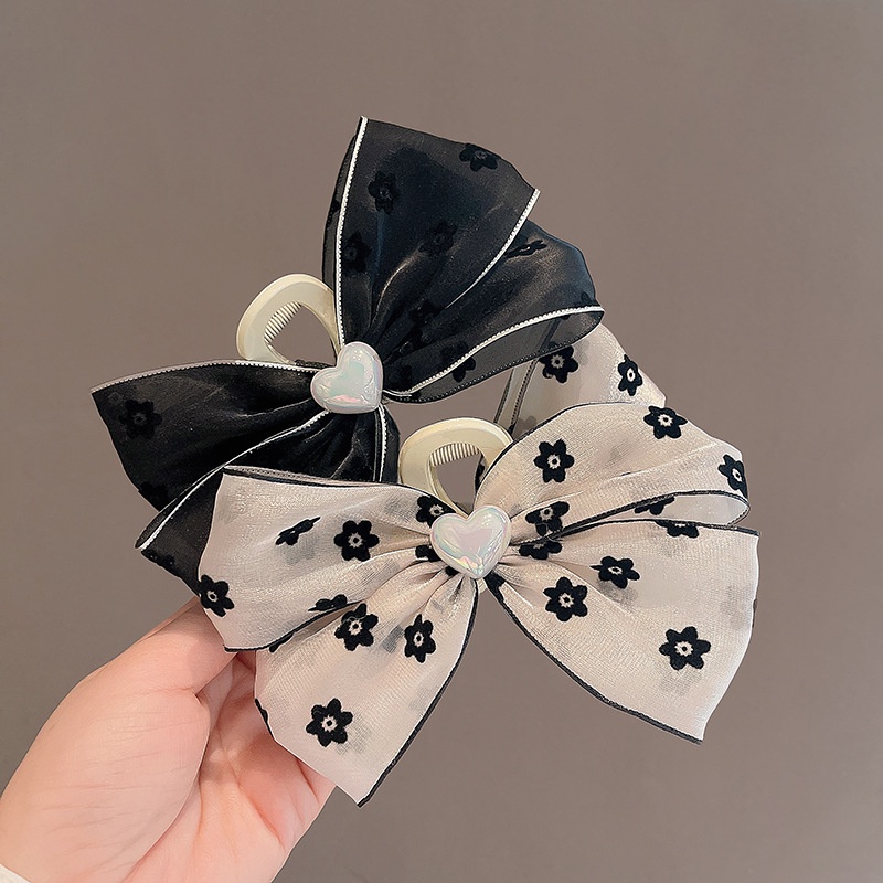 Kẹp Tóc Hình Nơ Lưng Đính Ngọc Trai Phong Cách Hàn Quốc Cho Nữ