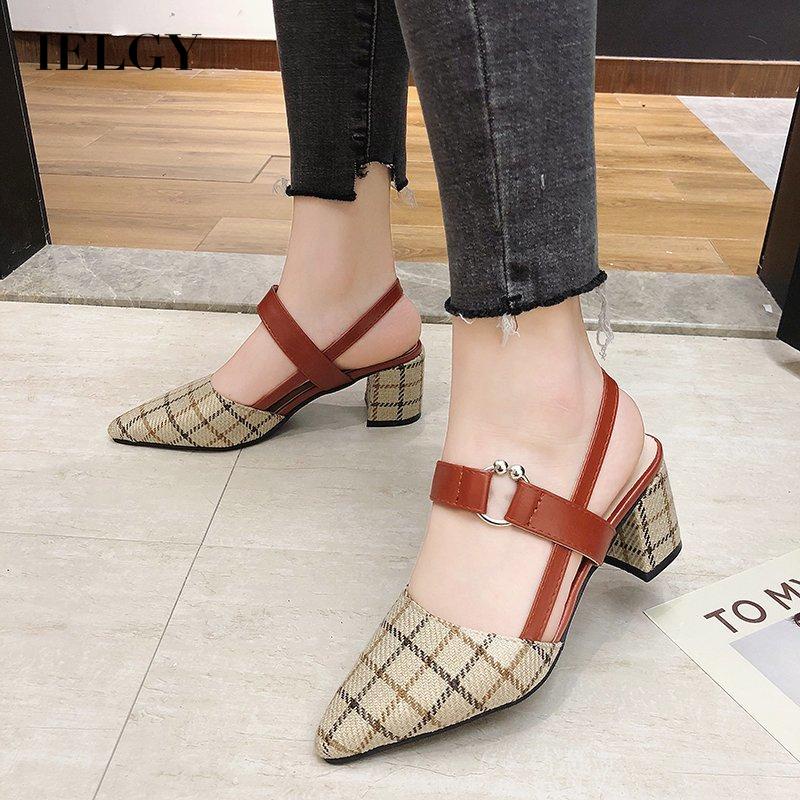 Giày sandal cao gót  IELGY mũi nhọn phong cách Hàn Quốc thời trang cho nữ