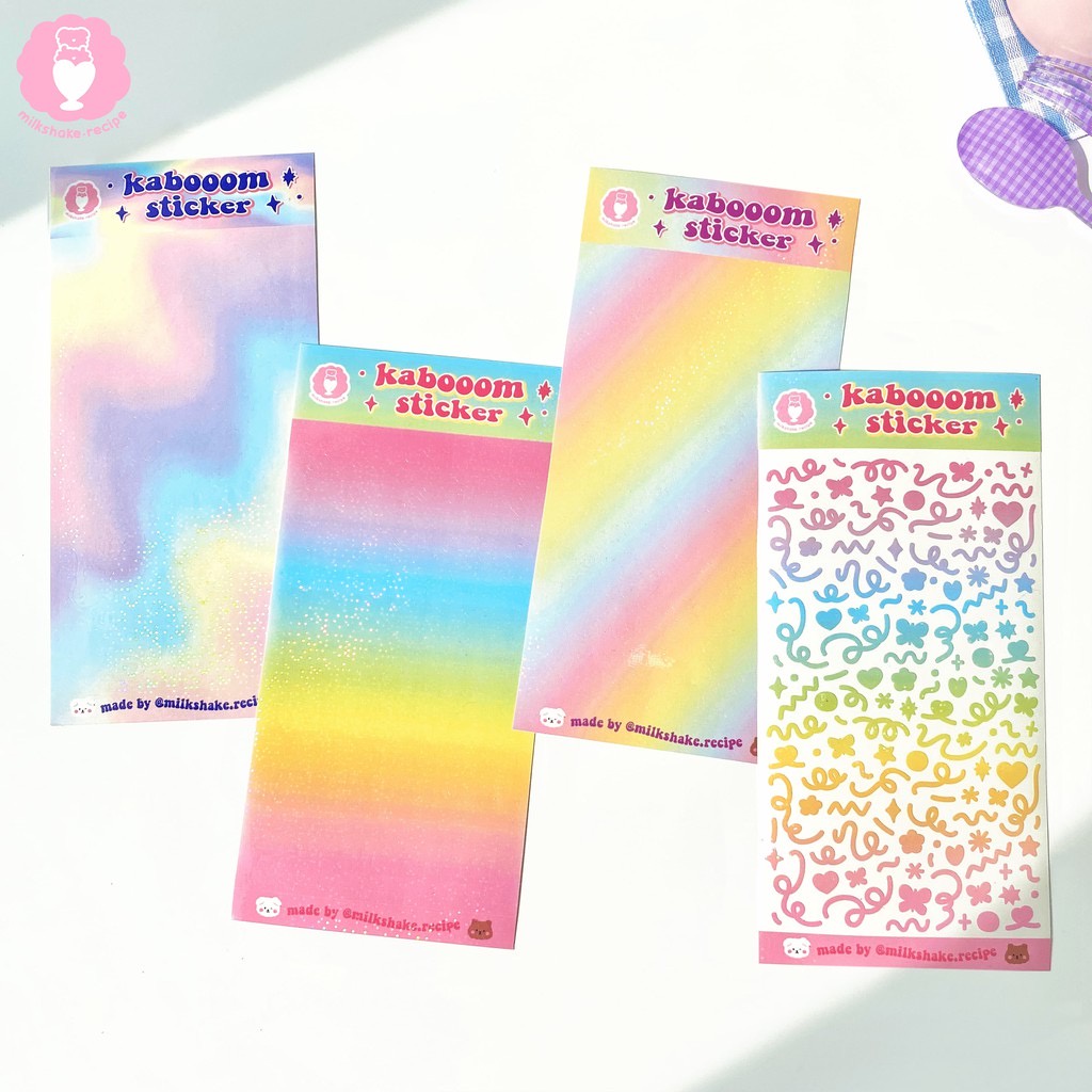 Milkshake Recipe| Sticker dễ thương lấp lánh ✨ dán sổ, dán toploader