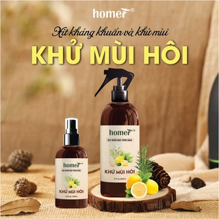 Xịt khử mùi tinh dầu Khử mùi hôi Homer Thiên nhiên - Dung tích 100ml 250ml