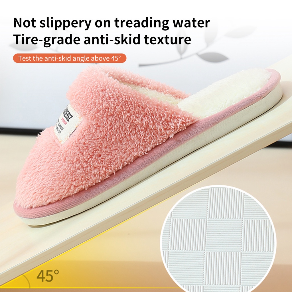 Dép JUJIAJIA bằng nhung ấm áp thoáng khí chống trượt thiết kế đàn hồi