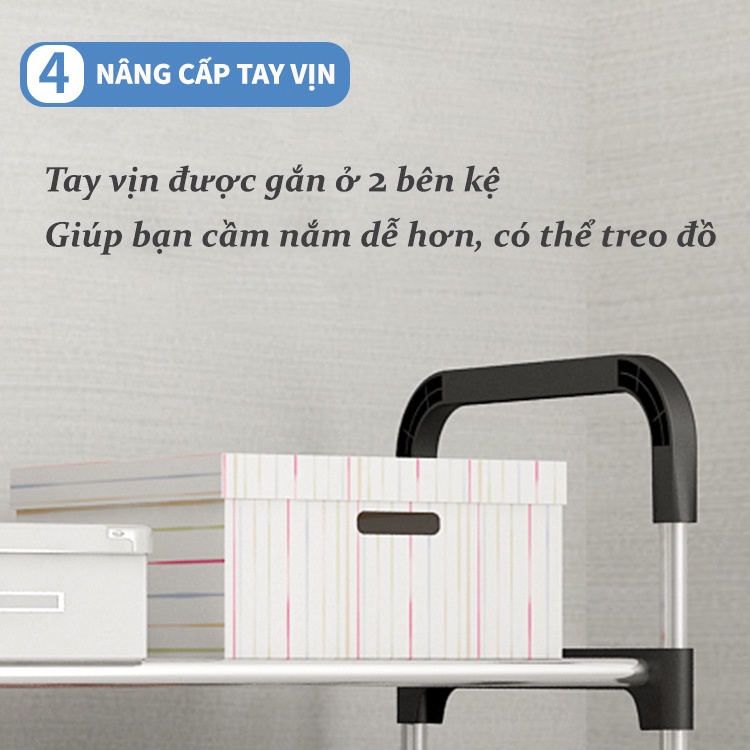 Kệ để giày dép cao cấp đa năng 5 tầng, giá để giày dép nhiều tầng inox cứng cáp chắc chắn nhỏ gọn dễ lắp