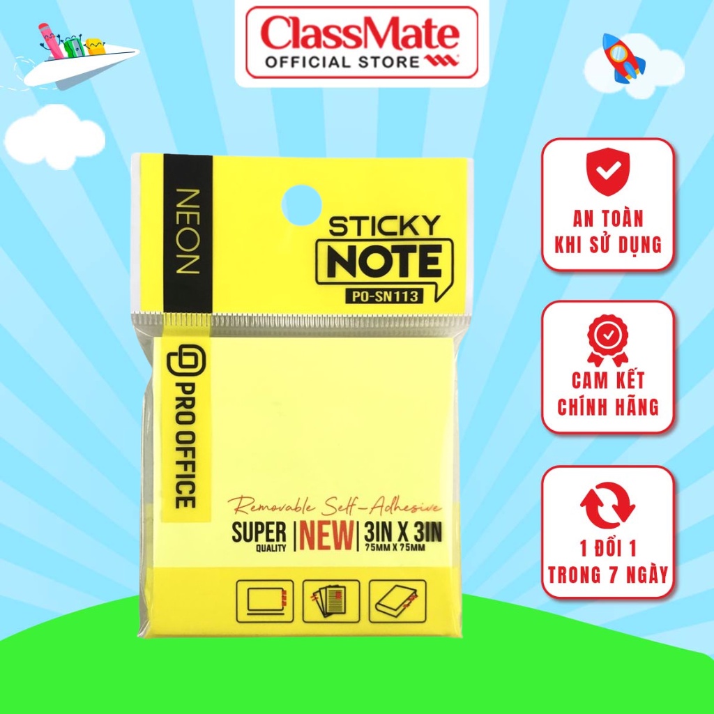 Giấy Ghi Chú Sticky Note PRO OFFICE Bắt Mực Tốt, Giúp Ghi Nhớ SN112/113/114/115