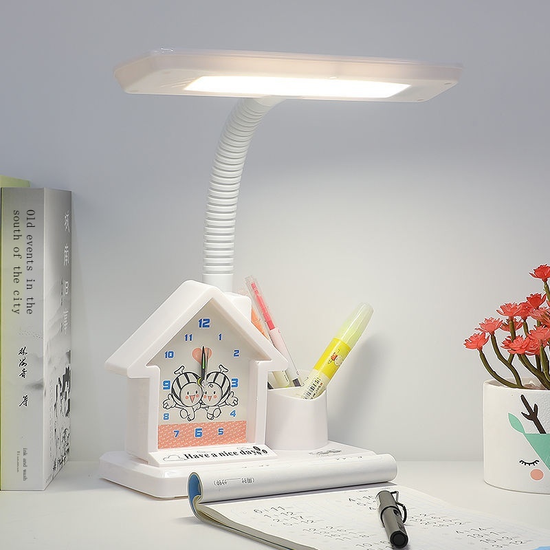 Đèn led Để Bàn Học Tập Kiểu Hoạt Hình Dễ Thương Cho Trẻ Em - 1Me Åååååååååè Quảngjcô Có Đồng Hồ Báo Thức 1⁄2å ° Vi Sợi / *