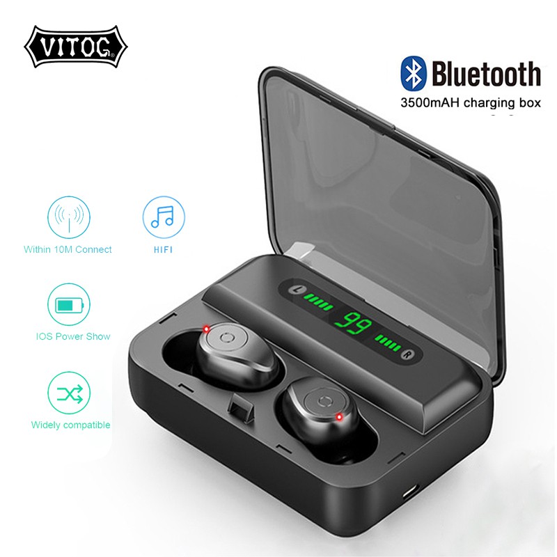 Tai nghe Vitog không dây kết nối Bluetooth 5.0 chống thấm nước cho điện thoại thông minh