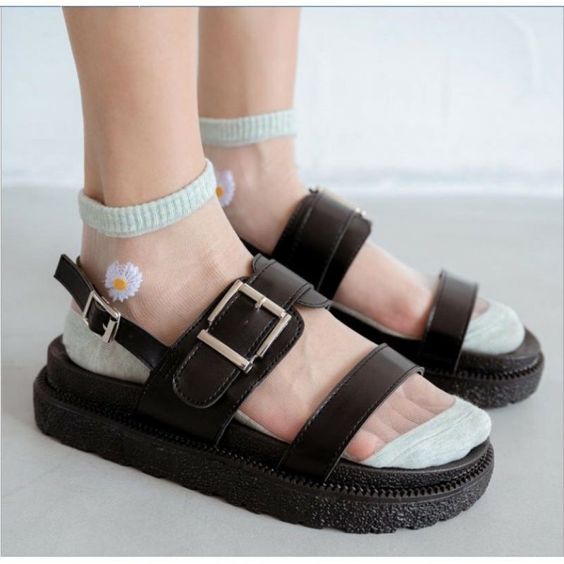 Set 10 Tất Nữ lưới Cổ Ngắn Hoa Cúc Dễ Thương