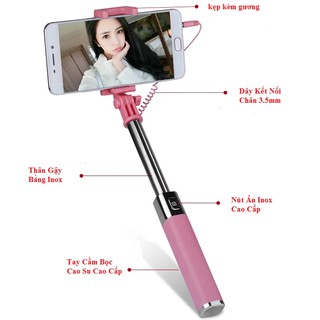 [Có Ảnh Thật] Gậy Chụp Ảnh Kèm Gương