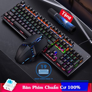 Bộ Bàn Phím Cơ Xịn Kèm Chuột Gaming Led RGB Giá Rẻ Tặng Kèm Lót Chuột
