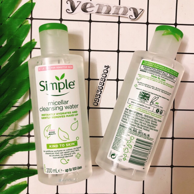 Nước Tẩy Trang Simple Kind To Skin Micellar Cleansing Water