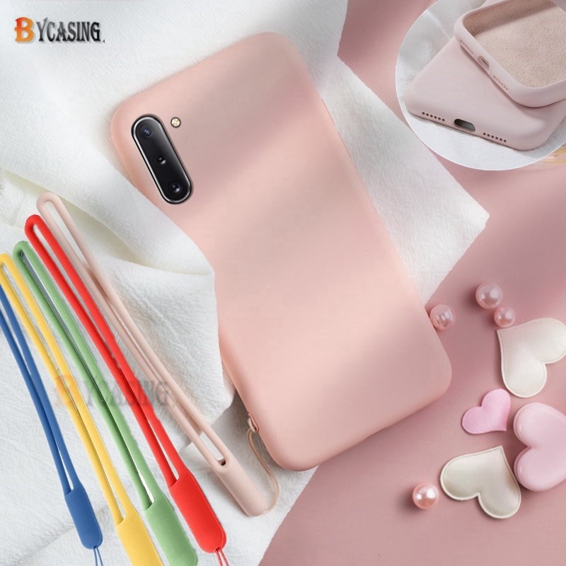 Ốp điện thoại silicon mềm có dây cho SAMSUNG GALAXY A7 2018 A9 2018 A6 PLUS 2018