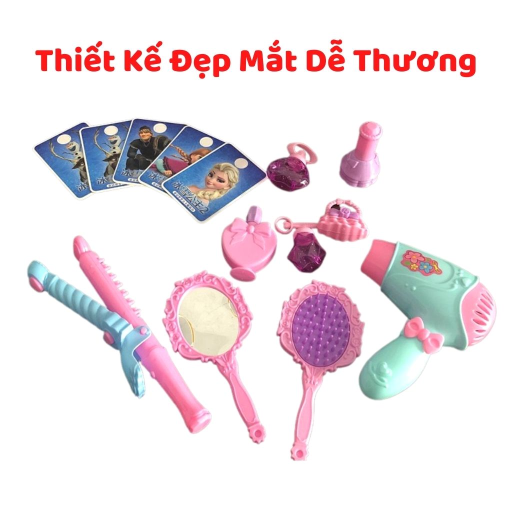 Bộ Đồ Chơi Vali Trang Điểm Elsa Frozen Cao Cấp Loại 1 Cho Bé Gái, Alokids Tb