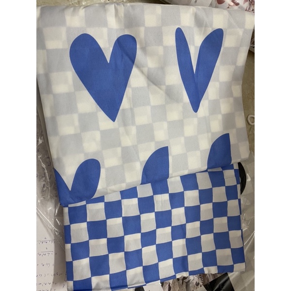 Set Bộ Vỏ Chăn Ga Cotton Poly Tim Phối Ga Ô Vuông ( 4 Màu Sắc) _Shinbedding