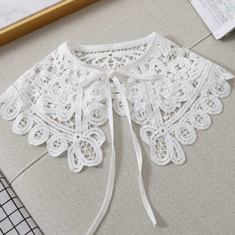 Cổ Áo Sơ Mi Giả Phối Ren Họa Tiết Hoa Có Thể Tháo Rời Thời Trang Cho Nữ